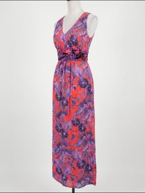 maeve flounced halter maxi dress | Dresses | Maeve Anthropologie Nwt Halterchiffon Blue Pink S Small Anthropologie maeve